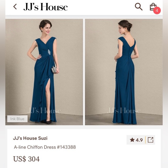 JJs House Suzi Elegant Ink Blue Dress (brand new with tags) - Picture 7 of 7